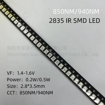 100 pcs/monte 2835 SMD LED IR 850NM 940NM de Lançamento de tubos de Receber o tubo de 2,8*3,5 mm tubo receptor Fotossensível