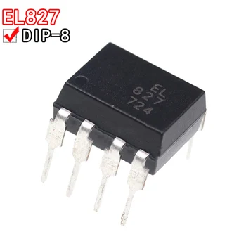 10PCS EL827 plug-in DIP8 dual-channel isolador Isolador óptico em vez de PC827 LTV-827