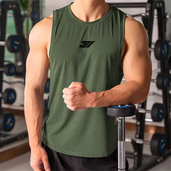 2023 Homens Musculação Apertado Execução Tops de Verão Jogger Treino sem Mangas Academias camisa de Esportes dos Homens de Colete Fitness da Marca Homem