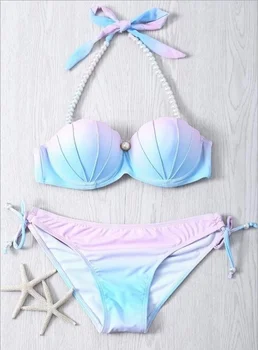 2023 novo traje de banho de Sereia maiô gradiente shell maiô Feminino Swimsuit Bikini