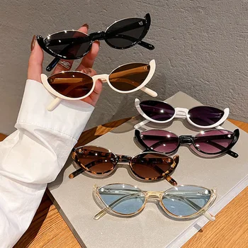 2023 Retro e Meia de Pequeno porte Armação Óculos de sol UV400 Mulheres de Olhos de Gato Moda Vintage Moderno de Óculos da Moda de Luxo Designer de Óculos de Sol
