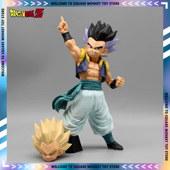 20cm Dragon Ball Z Figura Gotenks Figuras de Anime Fusão Gk Super Saiyan Goku Estatueta de PVC Estátua Modelo Boneca Colecionável Decora Brinquedo
