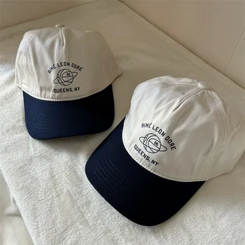 22ss Vintage Carta Logotipo Branco Azul Contraste Chapéu de Moda Simples ao ar livre boné de Beisebol Casal Casual chapéu de Sol