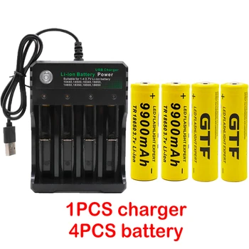 3,7 V wiederaufladbare liion batterie für Led taschenlampe batterie Großhandel + USBcharger