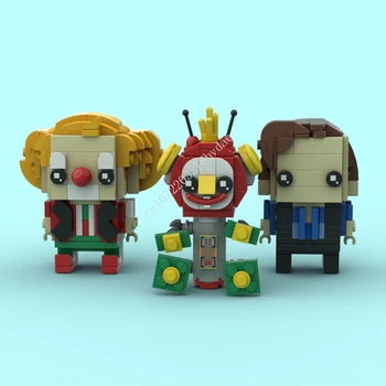 366PCS MOC Personagens do Filme Bassie, Adriaan & Robin-o-robot Brickheadz Blocos de Construção de desenhos animados Anim Figuras Brinquedos Presentes