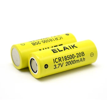 6 PCS 3,7 v ELIAK 20B 18500 2000mah bateria de lítio-íon lanterna Brinquedo câmera digital Ponteiro Laser Barbeiro elétrica espremedor de citrinos