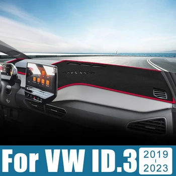 Acessórios do carro da Volkswagen VW ID.3 2019 2020 2021 2022 2023 Tampa do Painel de controle Evite a Luz Almofada Anti-UV Tapetes antiderrapantes Mat