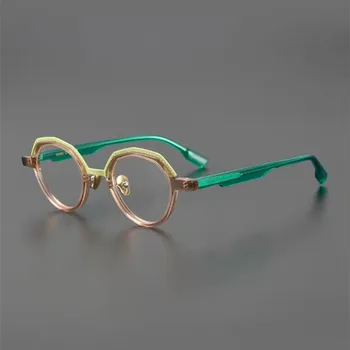 Acetato de gato-óculos de moldura para as mulheres de Cor feito a mão da forma óculos com armação para homens miopia de óculos de grau