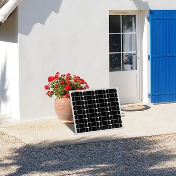 ANAKA 40W Painel Solar Monocristalino à prova d'água para Casa, RV Viagens, Preto DIY Painel Solar