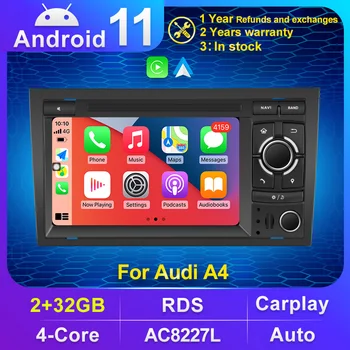 Android 11 Carplay 2 din Carro Rádio de Vídeo Estéreo leitor Multimídia Audi A4 B6 b7 S4 B6 B7 RS4 2002-2008 RS4 B7 SEAT Exeo em seu GPS