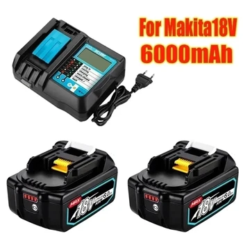 Bateria recarregável BL1860B 18V 6000mAh de Backup de Bateria Para Makita 18VBL1860 BL1840 BL1850 sem fio de Broca Com DC18RF 3A Carregador