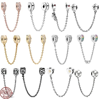 Best-seller de prata 925 clássico requintado cadeia de segurança pingente com o original pulseira Pandora DIY mulheres de jóias