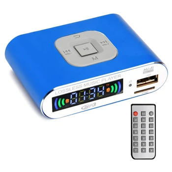 Bluetooth 5.0 Receptor de Áudio, Leitor de MP3, Rádio FM, Cartão de memória SD/USB, Reprodução de Áudio de 3,5 mm Saída(Azul)