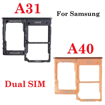 Cartão duplo do Sim, Bandeja de Socket Slot do Conector do Adaptador Leitor + Micro SD Para Samsung A31 A40
