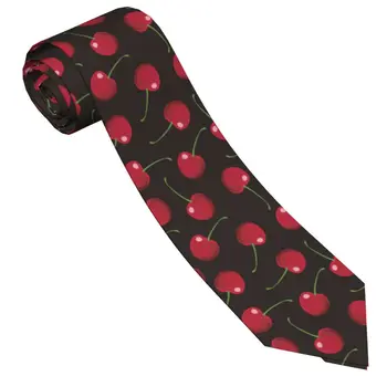 Cereja Gravata Homens Mulheres Poliéster 8 cm Gravata para os Homens de Seda Clássico Acessórios de Presente de Casamento