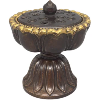 Cobre Lotus Lâmpada da Placa de Queimador de Incenso Decoração de Bronze Queimador de Incenso Domésticos Interior Lotus Peng Queimador de Incenso decoração