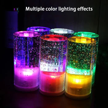 Colorido LED Recarregável Lâmpada de Mesa de Bar Restaurante Criativo Café Transparentes Personalizados Decorativos Luz da Noite