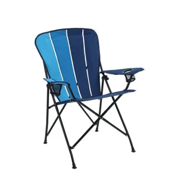 Dobrável Cadeira com Suporte de Copo, Pesados Armação de Aço suporta até 350Lbs, Azul
