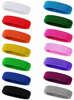 Esporte Sweatband Cabeça Colorido De Algodão Respirável, Confortável Para As Mulheres, Homens Execução Esportes Yoga Trecho De Fitness