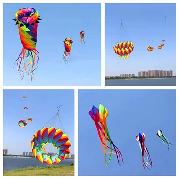 Frete grátis 400 cm kite windsocks voando para adultos pipas mostra pipas pingente os kites infláveis pára-quedas de brinquedo dragon fly enrolador