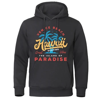 Hawaii Surf Veneza, Praia Da Ilha Do Paraíso Camisetas Gráfico Homens do Algodão Camiseta Soft Top Legal Solta S-Xxxl Camisetas Homens