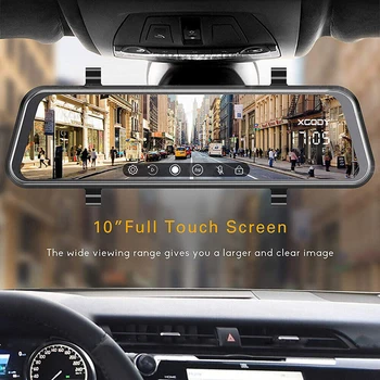 HD (1080P) de 10 Polegadas Dual Lente de Automóveis Gravador de Dados do Gravador de Vídeo do Carro da Vista Traseira do Veículo Gravadores de Detecção de Movimento Visão Noturna