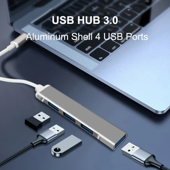 Hub USB Divisor, USB 3.0, USB 2.0 4 em 1 Hub Adaptador Dongle para Impressora, computador Portátil