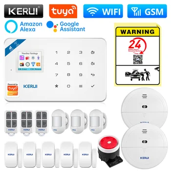 KERUI W181 Tuya Casa Smart wi-FI Alarme GSM Tuya Smart Sensor de Movimento Sensor de Porta Sirene