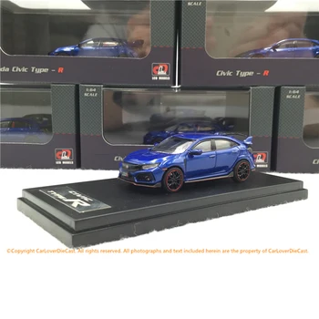 LCD de 1:64 Modelo de Carro Civic FK8 Liga de fundição de Veículo de Coleção-Azul & Vermelho