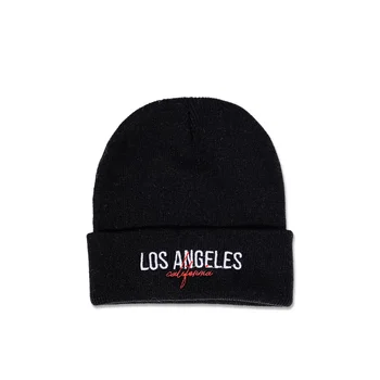 Los Angeles, Estados Unidos Contorno Duplo Imprime Chapéu De Malha De Moda Casual De Inverno De Mens Chapéus Personalidade Calorosa Punk Caps