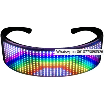 Luminoso do DIODO emissor de Óculos Futuro de Ficção científica Bluetooth Óculos de Tinta Brilhante Óculos Bar Nightclub