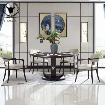 Luz de luxo de estilo Chinês, de madeira maciça mesa de jantar e cadeira moderno restaurante casa, mesa de jantar mobiliário T6