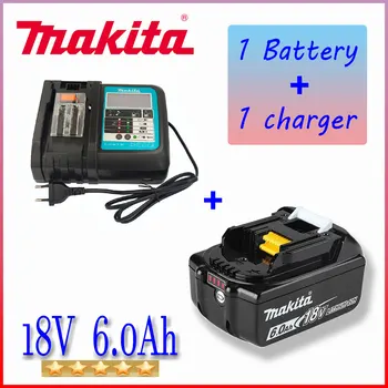 Makita Bateria 18V 6000mAh Recarregável Ferramentas de Potência da Bateria com LED de Substituição do Li-íon LXT BL1860B BL1860 BL1850+3A Carregador