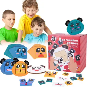 Montessori Face A Correspondência De Brinquedos, Jogos De Tabuleiro Expressão Facial Face De Mudança De Jogo De Quebra-Cabeça Face A Correspondência De Blocos De Construção Montessori