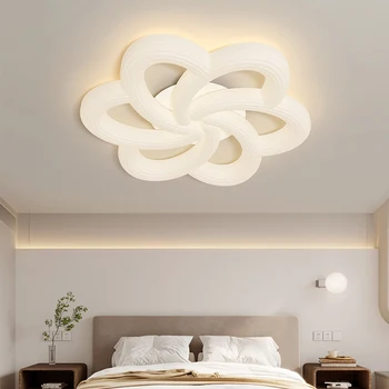 Nordic Forma da Flor, Luzes de Teto Cremoso Estilo Para a Sala de estar, Quarto, luzes de Teto de LED dispositivos Elétricos de Iluminação da Decoração de Interiores