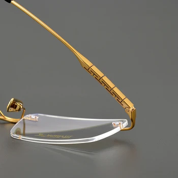 Novo Design sem moldura Órgão Pernas HD Homens de Titânio Puro Óculos Slim Business Óculos de Armação