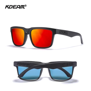 Novo KDEAM Óculos de sol Polarizados Homens Moldura Quadrada Ken Estilo Bloco de Marca UV400 com Nariz Suave Almofada de Esportes Óculos de Sol de Pesca Caminhadas