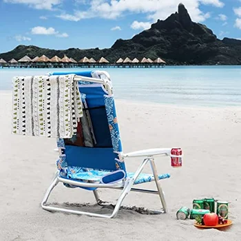 Old Bahama Bay Reclinável Cadeira de Praia Mochila 5-Posição de colocar o Plano de Cadeira de descanso para os Adultos Portátil resistente Dobrável Leve