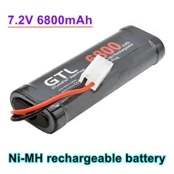 Original recarregável de NiMH RC bateria com Tamiya descarga conector adequado para RC brinquedos, corrida de barcos,aviões,7,2 V 6800mAh
