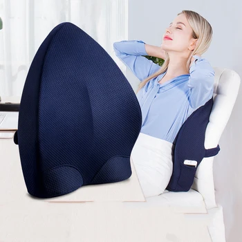 Ortopedia Travesseiro Trás Cadeira de Almofada de Ar Camada de Revestimento com Tiras de Espuma de Memória Lombar Suooprt Aliviar a Menor Dor Almofada do Assento