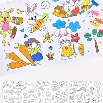 Papel Crianças de Desenho de Rolo de Bonito Tráfego de Pau-Pegajoso Graffiti de Deslocamento DIY Rolo de Pintura para Colorir Rolo de Papel de Presente das Crianças