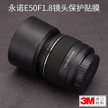 Para Yongnuo 50F1.8s Sony E-port Metade do Quadro de Protecção da Lente da Película de Adesivo de Pele Matte 3M