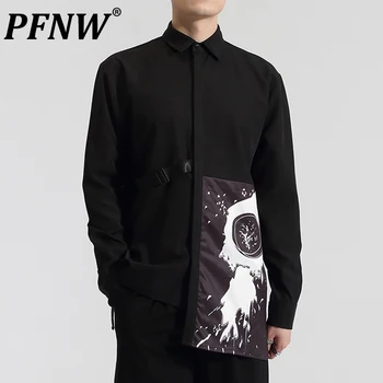 PFNW Primavera-Verão de Moda masculina de Anime Original Shirts da Moda Personalizados, Adesivos Abstratos Impresso Legal Lazer Tees 12A8580