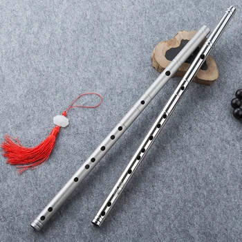 Profissional de Tubo de aço Inoxidável CDEFG Chave de 8 Furos da Flauta Chinesa Dizi Metal Flauta China Clássico de Sopro instrumentos musicais