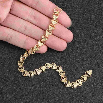 Pulseira de cobre de Moda Simples em Forma de Coração Banhado a Ouro Bracelete da Jóia de Presente para Mulheres Meninas (de Ouro)