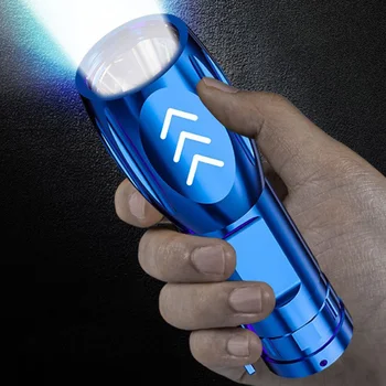 Refletor LED Lanterna Lâmpada de Carregamento USB de Longo alcance Lanterna 3 Modos de Luz Forte Leve Iluminação Exterior para o Ciclismo, Caminhadas