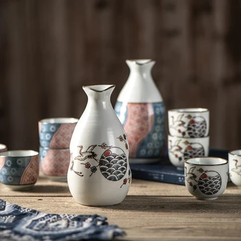 Saquê japonês pote de vinho set de amor taça de vinho branco pote de cerâmica família shochu taça de vinho distribuidor copo do vinho de estilo Japonês