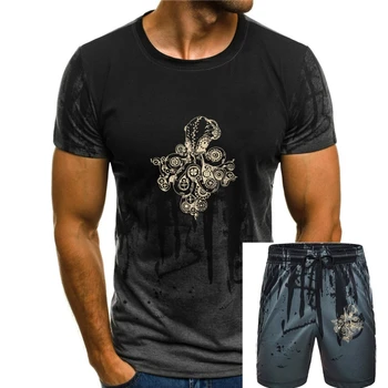Steampunk Polvo T-Shirt dos Homens Top T-shirts Clássico Preto Camiseta Verão Outono de Manga Curta, Gola de Tecido de Algodão Tops Tees Chique