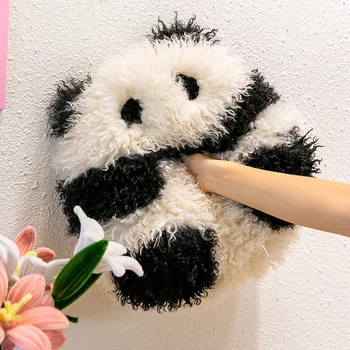 Super Bonito Bola Travesseiro Ouriço Rodada Cabelos Longos Panda Boneca Bolinho De Boneca De Decoração Sala De Estar Boneca Brinquedo Infantil De Pelúcia