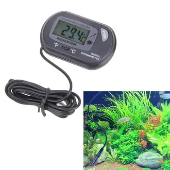 Termômetro Digital do LCD Água do Aquário Terrário Baterias Extras Pesca Termómetro Electrónico Itens de Conveniência